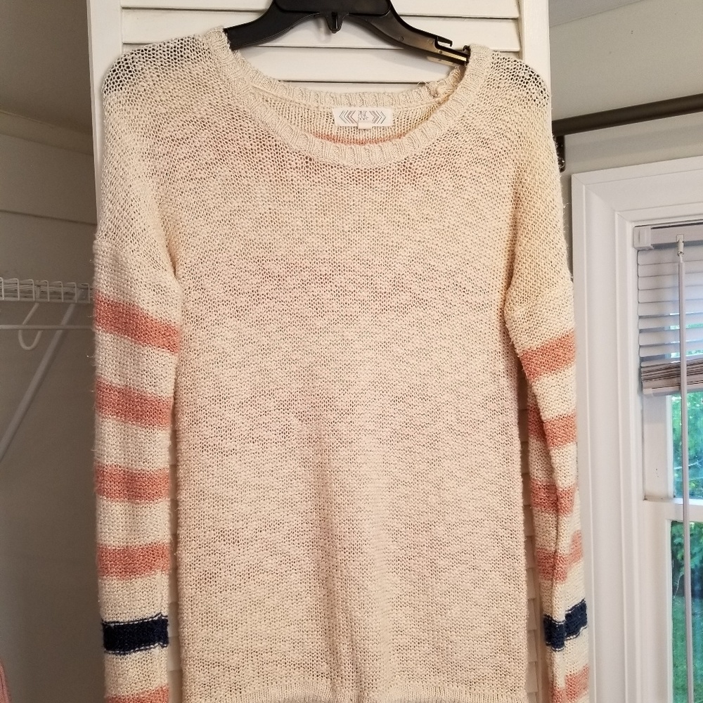 Sweater with striped arms